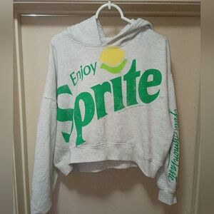 Sprite Graphic Hoodie Crop Top Style